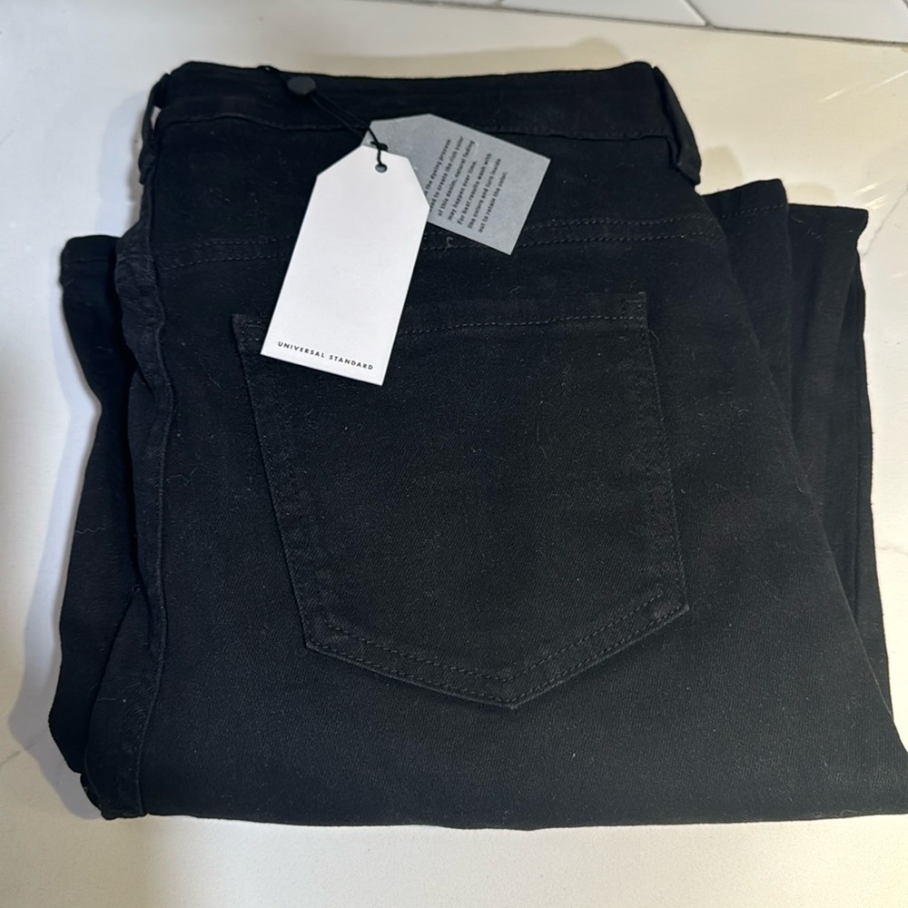 Universal Standard black straight leg jeans